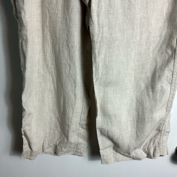 L. L. Bean 100% Linen Tan Capris Size 12 Petite - Picture 4 of 11